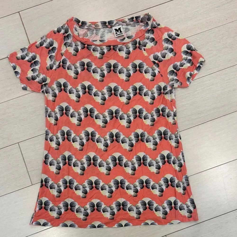 Missoni Coral and Black Shell Pattern Top